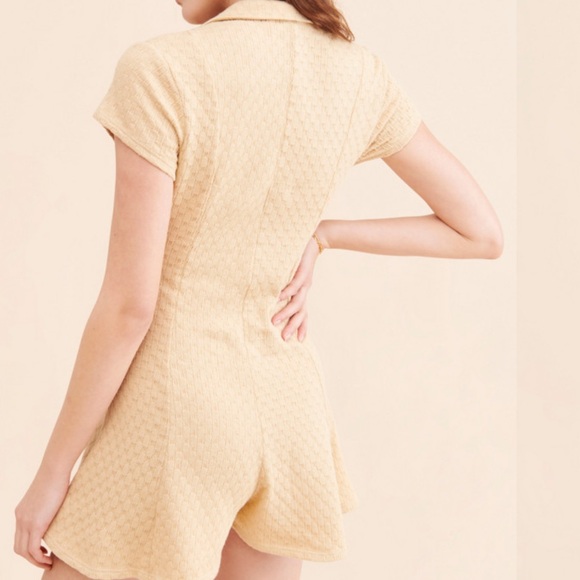 NWT Free People Beach Ramona One Piece Button Up Romper Tan Beige Boho Small - Picture 2 of 9